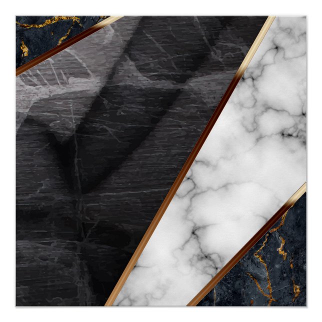 Elegant Marble Collage Pattern  Poster (Front)