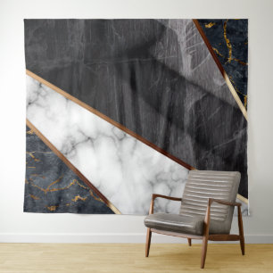 Elegant Marble Collage Pattern  Tapestry
