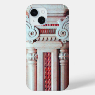 ELEGANT MARBLE COLUMN,RED PINK INTERIOR DESIGN iPhone 15 CASE