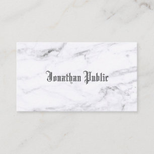 Elegant Marble Design Classic Font Trendy Plain Business Card
