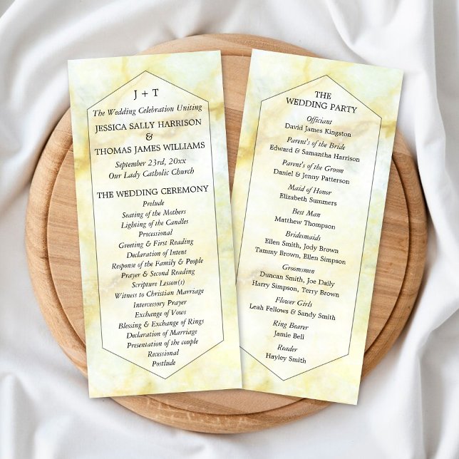 Elegant Marble Effect Wedding Program Rack Card (Creator Uploaded)