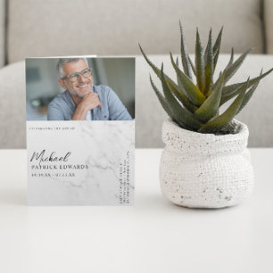 Elegant Marble   Funeral Memorial Photo Program Flyer