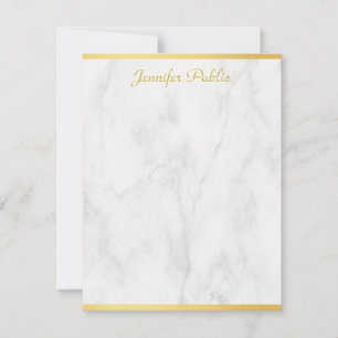 Elegant Marble Gold Hand Script Personalised Card
