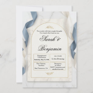 Elegant Marble Gold Islamic Engagement Invitation