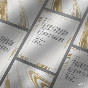 Elegant Marble Gold Letterhead