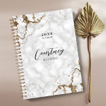 Elegant Marble & Gold Logo Initials Business 2023 Planner<br><div class="desc">Stay organized with this elegant marble and gold background 2023 business planner. Personalize and add your business details, your name and a title year 2023 (or any year). You can insert your logo on the back as well as your business contact details and social media links. The perfect gift to...</div>