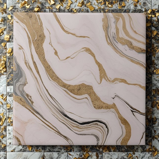Elegant Marble Gold Vein Ceramic Tile (Creator Uploaded)
