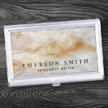 Elegant marble look personalised name business card holder<br><div class="desc">Elegant business card holder featuring your name and title on a printed marble look background</div>