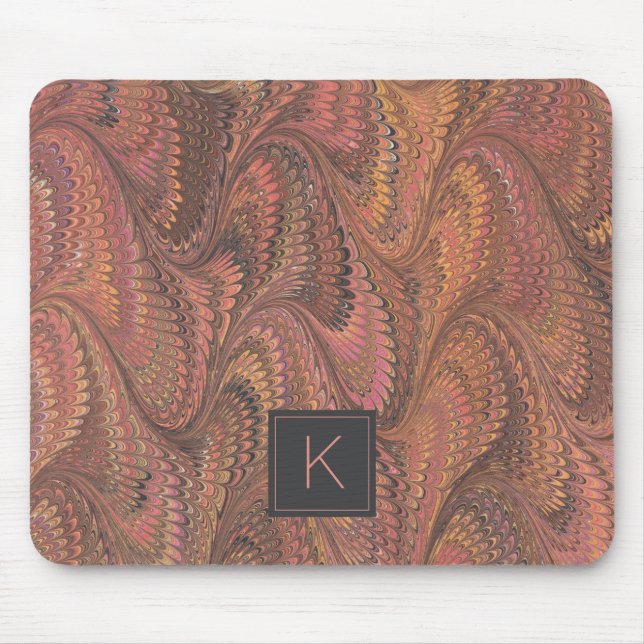 Elegant Marble Monogram Mouse Mat (Front)