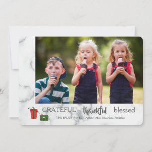 Elegant Marble Photo Holiday Card