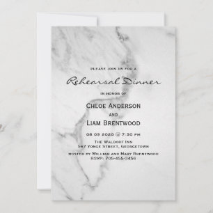 Elegant Marble Rehearsal Dinner Invitation