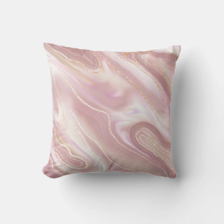 Elegant marble: rose gold texture cushion