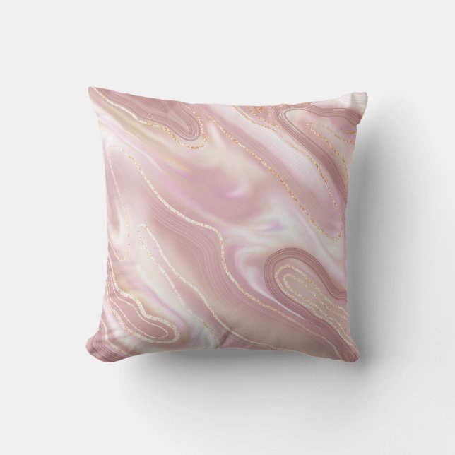 Elegant marble: rose gold texture cushion (Front)