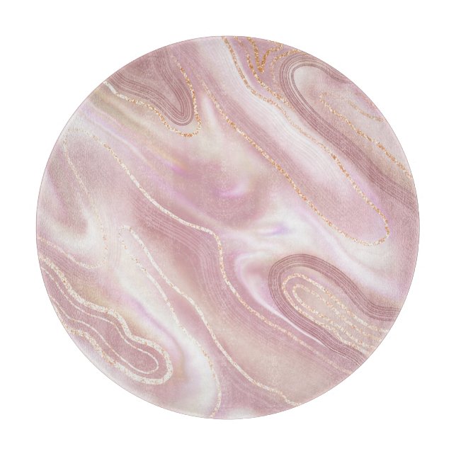 Elegant marble: rose gold texture cutting board (Front)