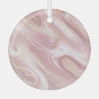 Elegant marble: rose gold texture glass tree decoration