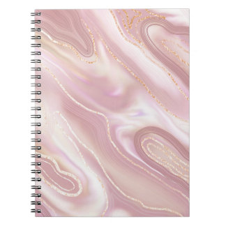 Elegant marble: rose gold texture notebook