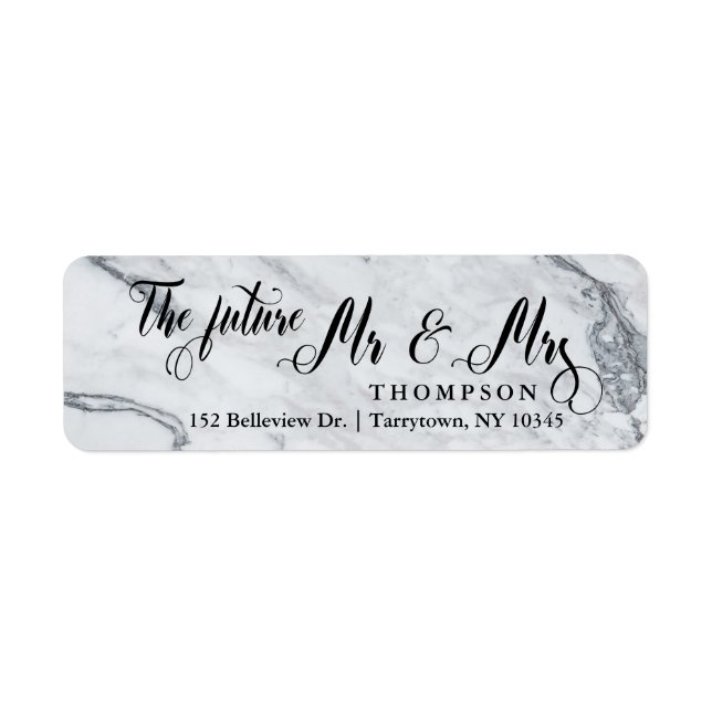 Elegant Marble Script The Future Mr and Mrs (Front)