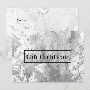 Elegant Marble Stone Modern Gift Certificates