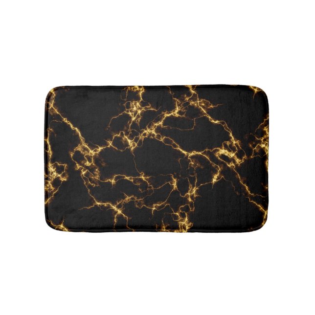 Elegant Marble style3 - Black Gold Bath Mat (Front)