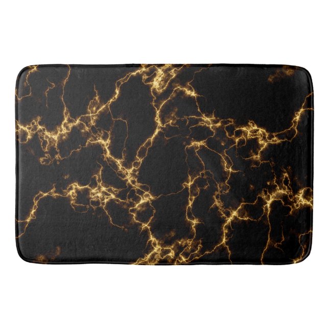 Elegant Marble style3 - Black Gold Bath Mat (Front)
