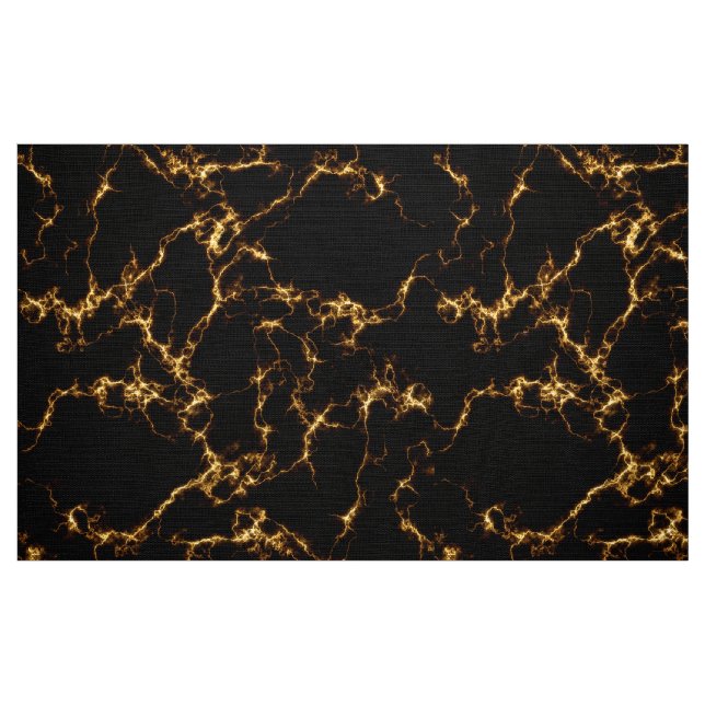 Elegant Marble style3 - Black Gold Fabric (Fat Quarter)