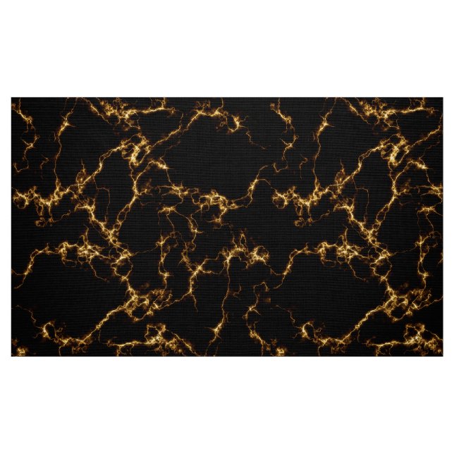 Elegant Marble style3 - Black Gold Fabric (Fat Quarter)
