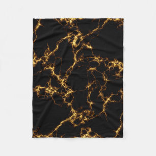 Elegant Marble style3 - Black Gold Fleece Blanket