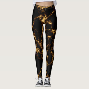 Elegant Marble style3 - Black Gold Leggings