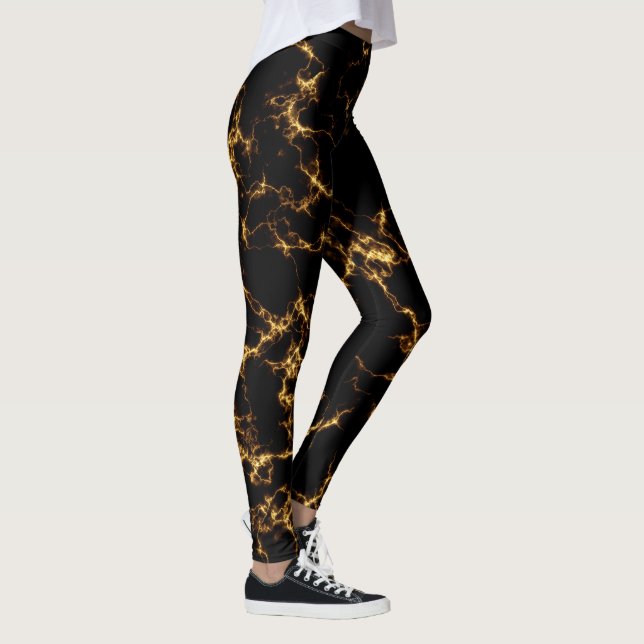 Elegant Marble style3 - Black Gold Leggings (Right)
