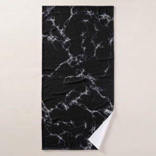 Elegant Marble style4 - Black and White Bath Towel