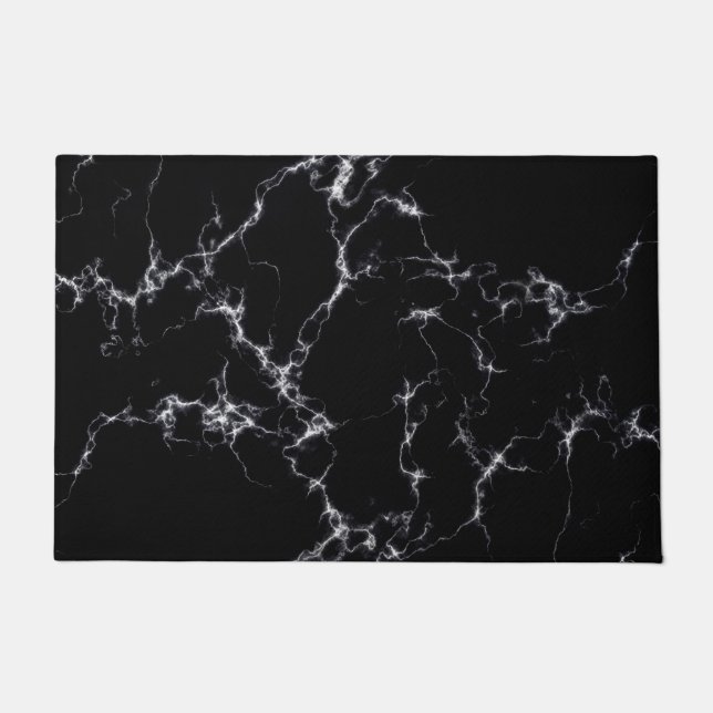 Elegant Marble style4 - Black and White Doormat (Front)