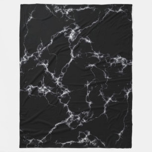Elegant Marble style4 - Black and White Fleece Blanket