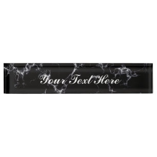 Elegant Marble style4 - Black and White Nameplate