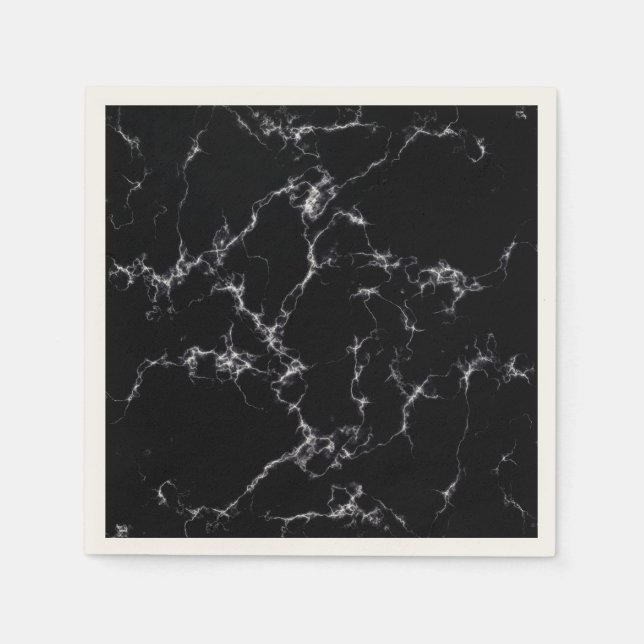 Elegant Marble style4 - Black and White Napkin (Front)