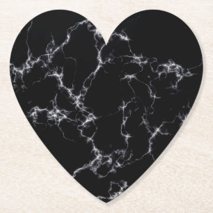 Elegant Marble style4 - Black and White Paper Coaster