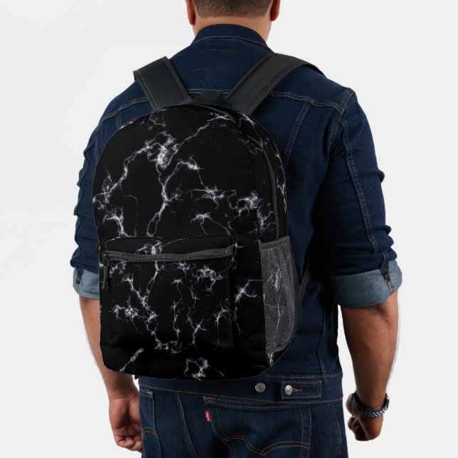 Elegant Marble style4 - Black and White Printed Backpack (Insitu (Model))