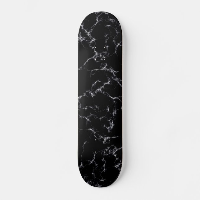 Elegant Marble style4 - Black and White Skateboard (Front)