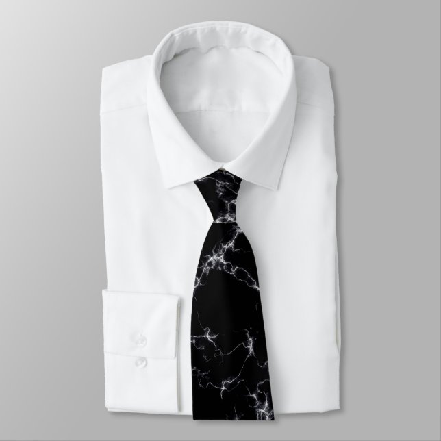 Elegant Marble style4 - Black and White Tie (Tied)