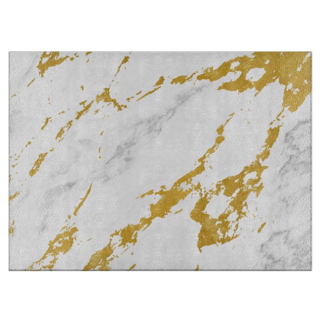 Elegant Marble style6 - Gold and White Cutting Board (Front)