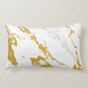 Elegant Marble style6 - Gold and White Lumbar Cushion