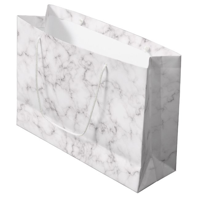 Elegant Marble style Large Gift Bag (Front Angled)