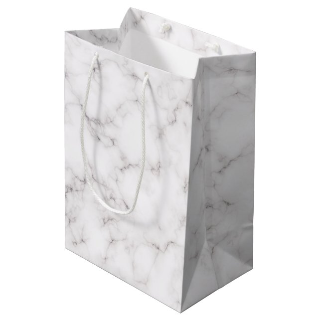 Elegant Marble style Medium Gift Bag (Front Angled)