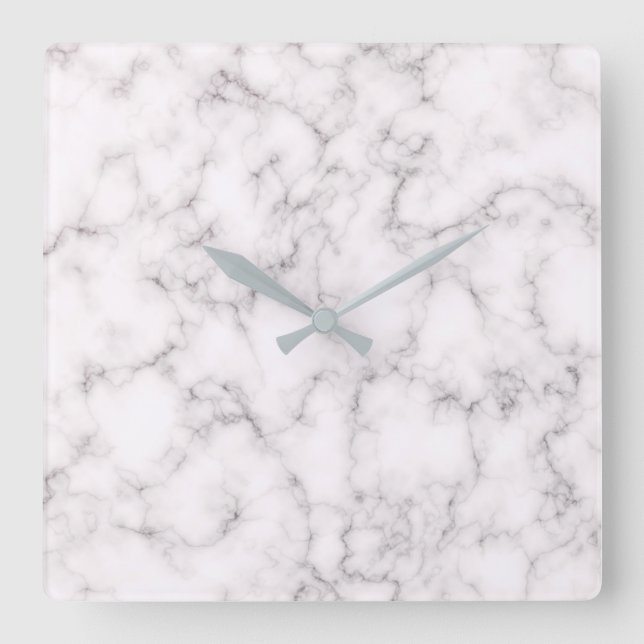 Elegant Marble style Square Wall Clock (Front)