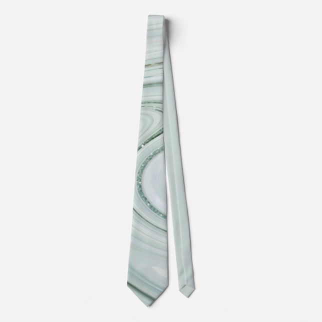Elegant Marble Swirl Glitter Pattern Sparkle Glam Tie (Front)