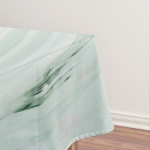 Elegant Marble Swirl Silver Glitter Sparkle Glam Tablecloth