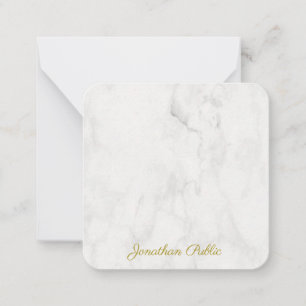 Elegant Marble Template Gold Handwritten Name
