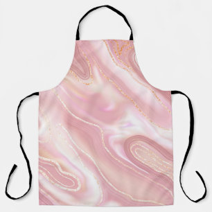 Elegant marble texture. Rose gold liquid shiny tex Apron