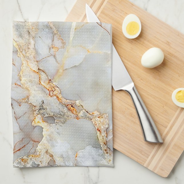 Elegant Marble Texture Tea Towel (Quarter Fold)