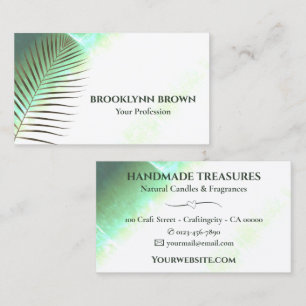 Elegant Marble Watercolor Floral Modern Green Business Card