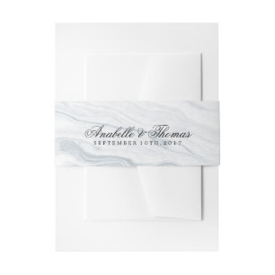 Elegant Marble Wedding Invitation Belly Band